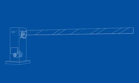 Outline Barrier gate. Vector Ilustração Stock