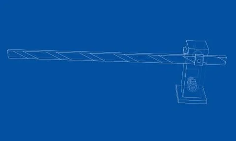 Outline Barrier gate. Vector Ilustração Stock