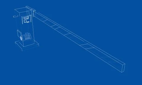 Outline Barrier gate. Vector Ilustração Stock