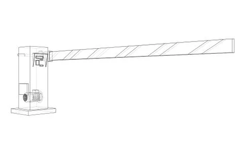 Outline Barrier gate. Vector Ilustração Stock
