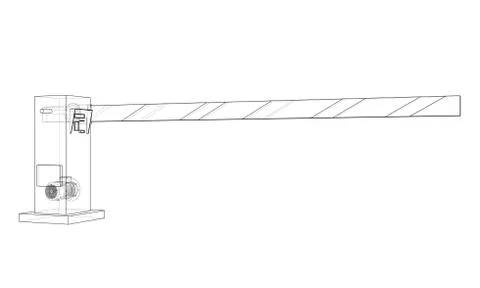 Outline Barrier gate. Vector Ilustração Stock