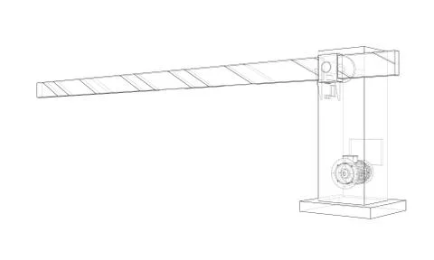 Outline Barrier gate. Vector Ilustração Stock