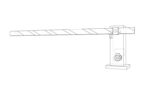 Outline Barrier gate. Vector Ilustração Stock