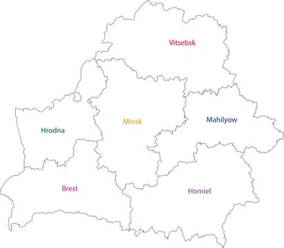 Outline Belarus map Stock Illustration