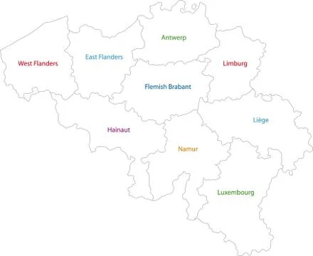 Outline Belgium map Stock Illustration
