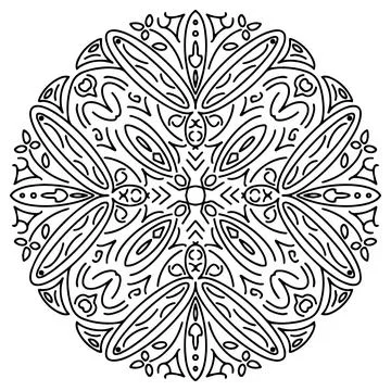 Outline black circle pattern. Mandala Stock Illustration
