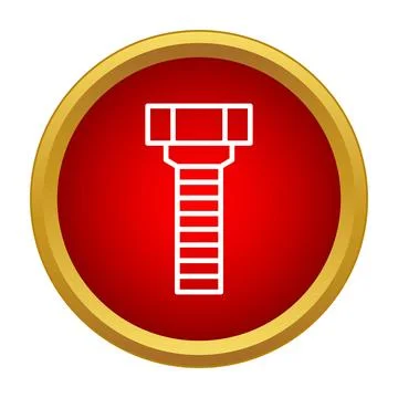 Outline bolt icon in a red circle with a gold border 库存插图