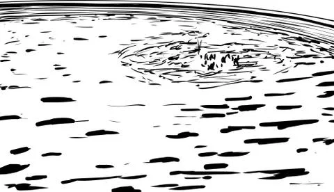 Outline of Bubbles Coming Up in Pool Stock Illustration