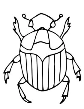 Outline bug, vector icon.Easy coloring book page for kids. Insects, nature. K Stock Illustration