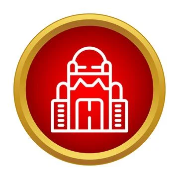 Outline building icon representing a famous landmark structure Ilustración de archivo