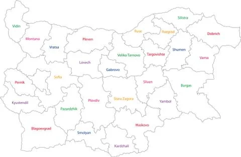 Outline Bulgaria map Stock Illustration