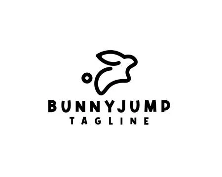 Outline bunny logo Stock Illustration