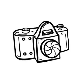 Outline of a camera Stock Illustration
