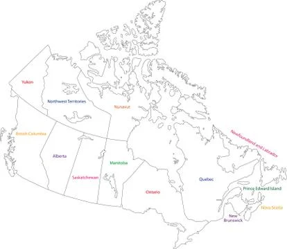 Outline canada map Stock Illustration