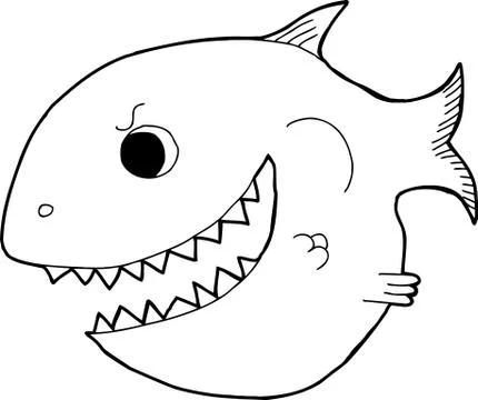 Outline cartoon fish Stock Illustration