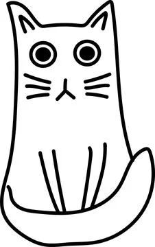 Outline of a cat isolated on a white background Stock Illustration
