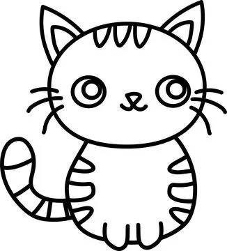 Outline of a cat isolated on a white background Stock Illustration