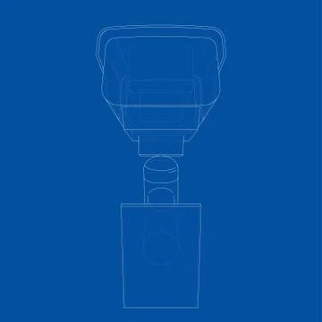 Outline CCTV camera. Security camera Stock Illustration