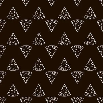 Outline Cheese seamless pattern. Can be used in restaurant menu, cooking book Illustrazione stock