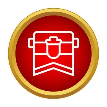 Outline chest icon in red circle Illustrazione stock