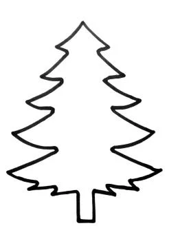 Outline of a Christmas tree Ilustração Stock
