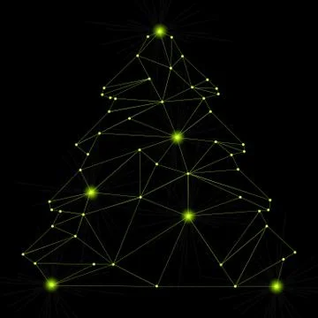 Outline christmas tree Stock Illustration