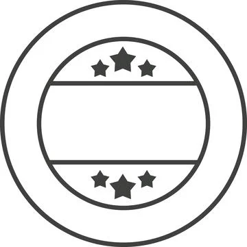 Outline circular badge frame with three stars Stock Illustration