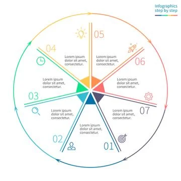 Outline circular infographics. Stock Illustration