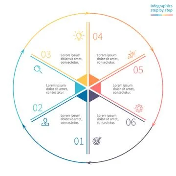 Outline circular infographics. Stock Illustration
