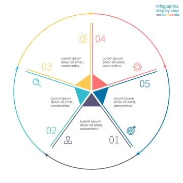 Outline circular infographics. Stock Illustration