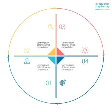 Outline circular infographics. Stock Illustration