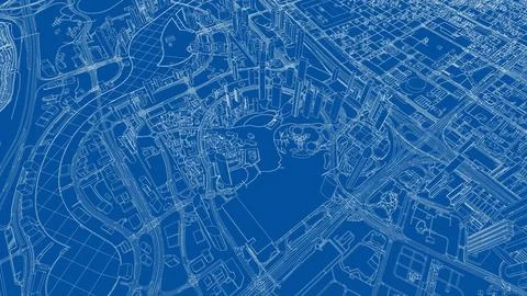 Outline city concept vector. Wire-frame style 스톡 일러스트