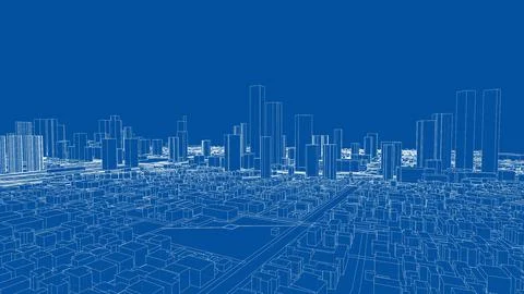 Outline city concept vector. Wire-frame style Ilustración de archivo