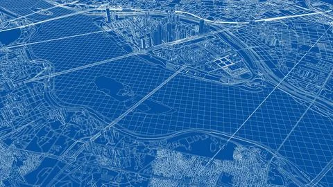 Outline city concept vector. Wire-frame style Stock Illustration