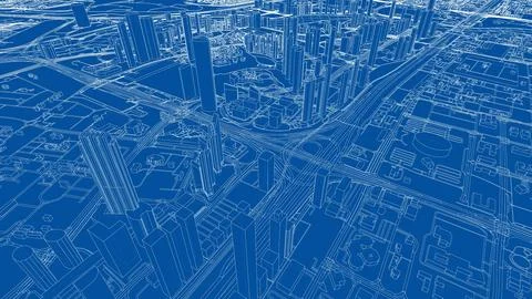 Outline city concept vector. Wire-frame style Stock Illustration