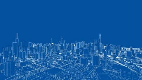 Outline city concept vector. Wire-frame style イラスト素材
