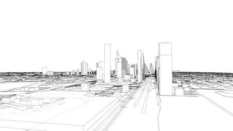 Outline city concept vector. Wire-frame style Stock-Illustration