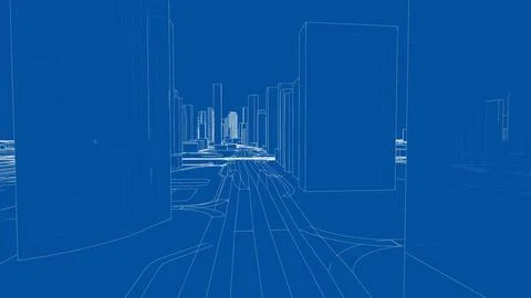 Outline city concept vector. Wire-frame style イラスト素材