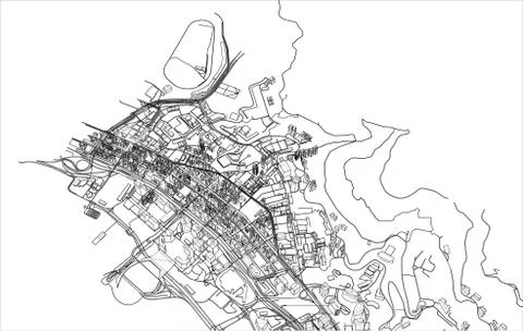 Outline city concept. Wire-frame style Stock Illustration