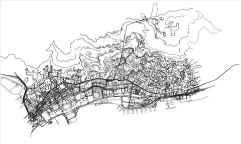 Outline city concept. Wire-frame style イラスト素材