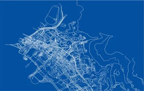 Outline city concept. Wire-frame style Stock Illustration