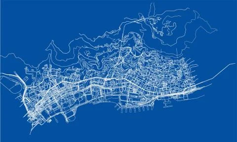 Outline city concept. Wire-frame style Illustrazione stock