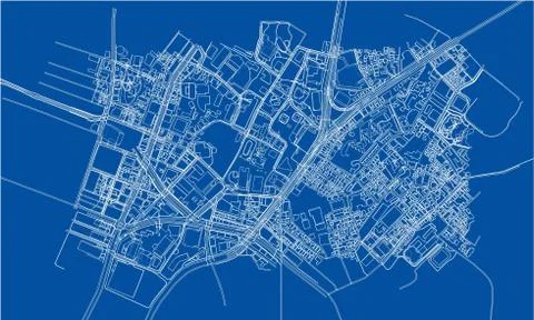Outline city concept. Wire-frame style Stock Illustration