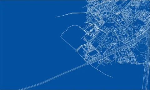 Outline city concept. Wire-frame style Stock Illustration