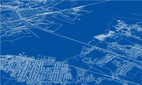 Outline city concept. Wire-frame style Stock Illustration