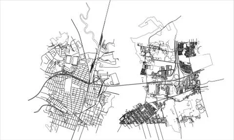 Outline city concept. Wire-frame style Stock Illustration