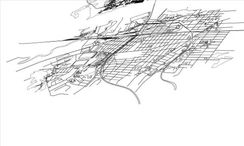 Outline city concept. Wire-frame style イラスト素材