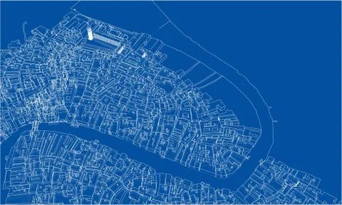 Outline city concept. Wire-frame style Illustrazione stock