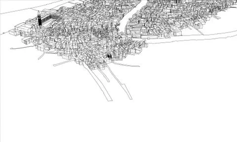 Outline city concept. Wire-frame style イラスト素材