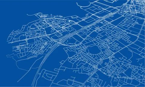 Outline city concept. Wire-frame style Stock Illustration